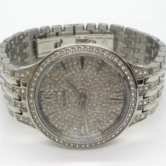 **NEW** Bulova Ladies Crystal Phantom Silver-Tone Stainless Steel Watch - Picture 9 of 13